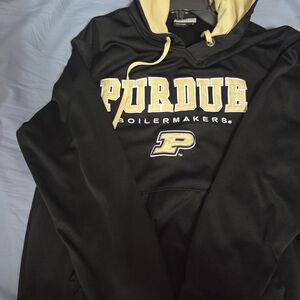Black and Gold Purdue Polyester Hoodie Size Large